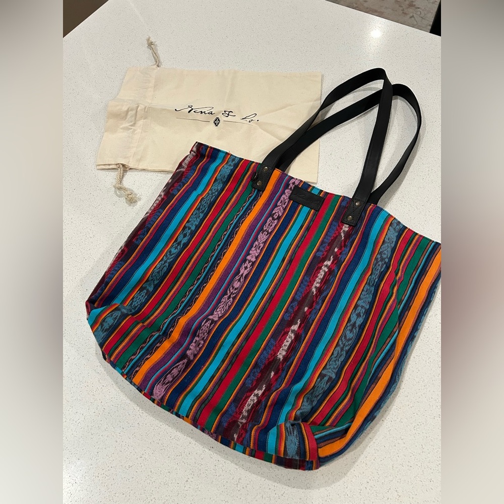 Nena & Co. FARMERS MARKET TOTE - CORTE DE PLAYA - BLACK - NO. 27070